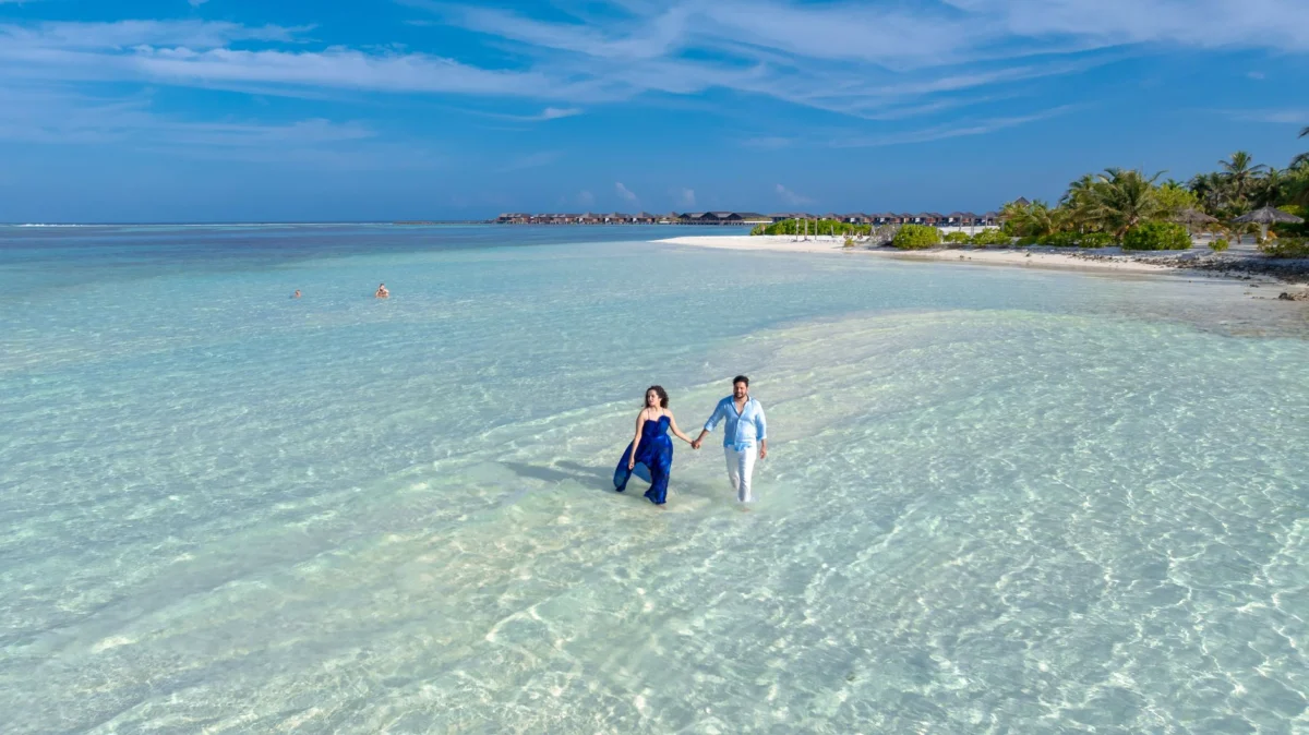 Stunning view of a romantic resort in Dhigurah