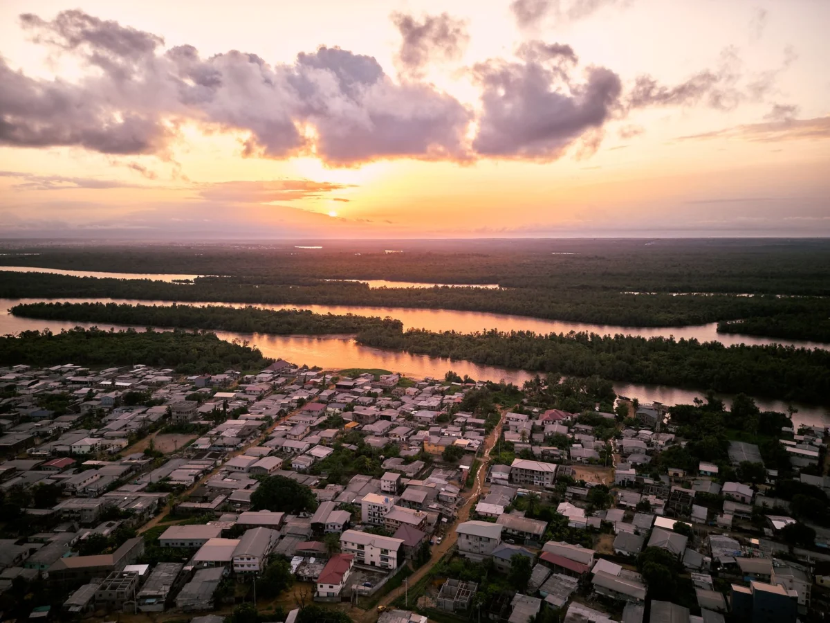 Douala skyline highlighting cultural landmarks and romantic spots