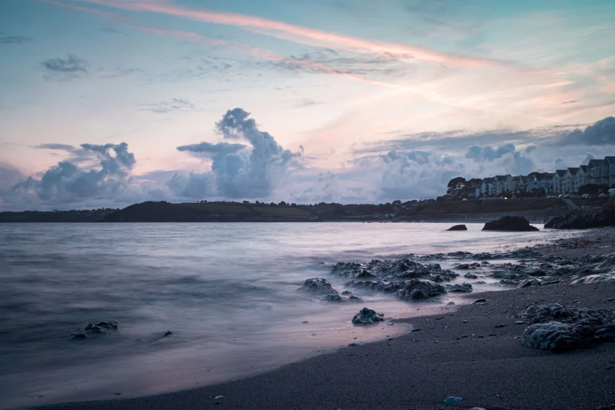 Scenic view of Falmouth harbour during sunset