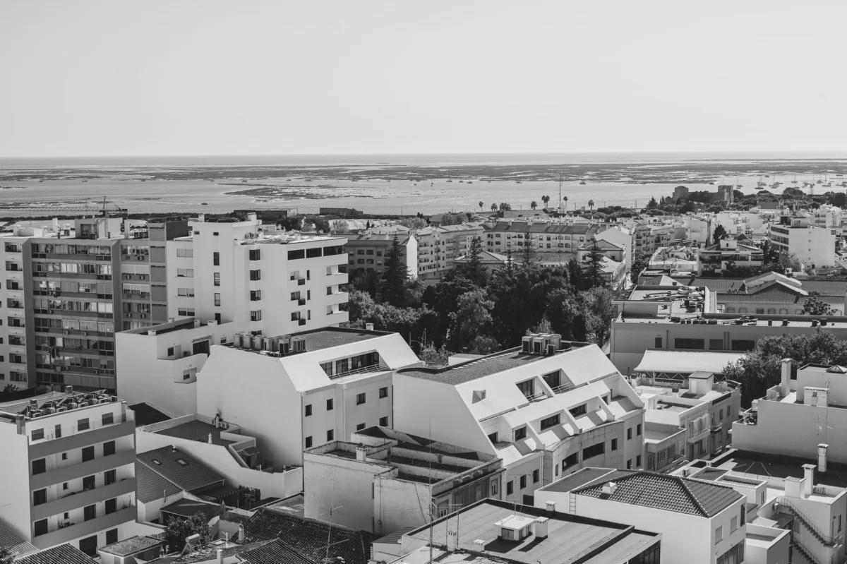 Night view of Faro's skyline showcasing its nightlife