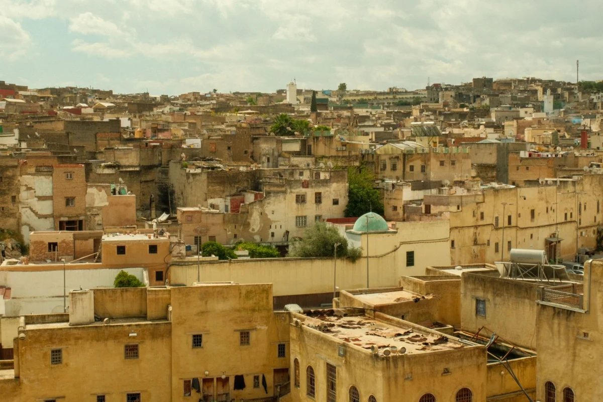 Sunset view of Fes medina skyline, perfect for romantic walks