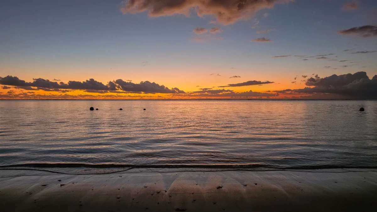 Romantic sunset over Flic en Flac beach perfect for couples