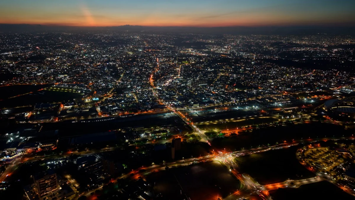 Night view of Fukuoka's vibrant city skyline