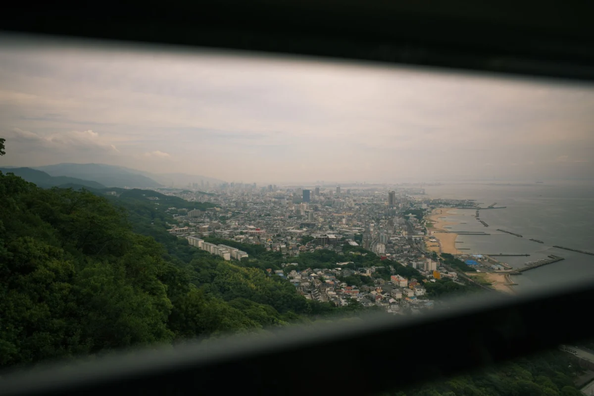 Scenic skyline view of Fukuoka city at dusk