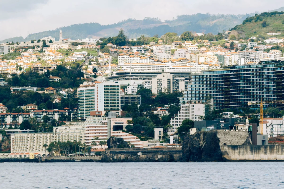 Scenic view of Funchal skyline in Madeira