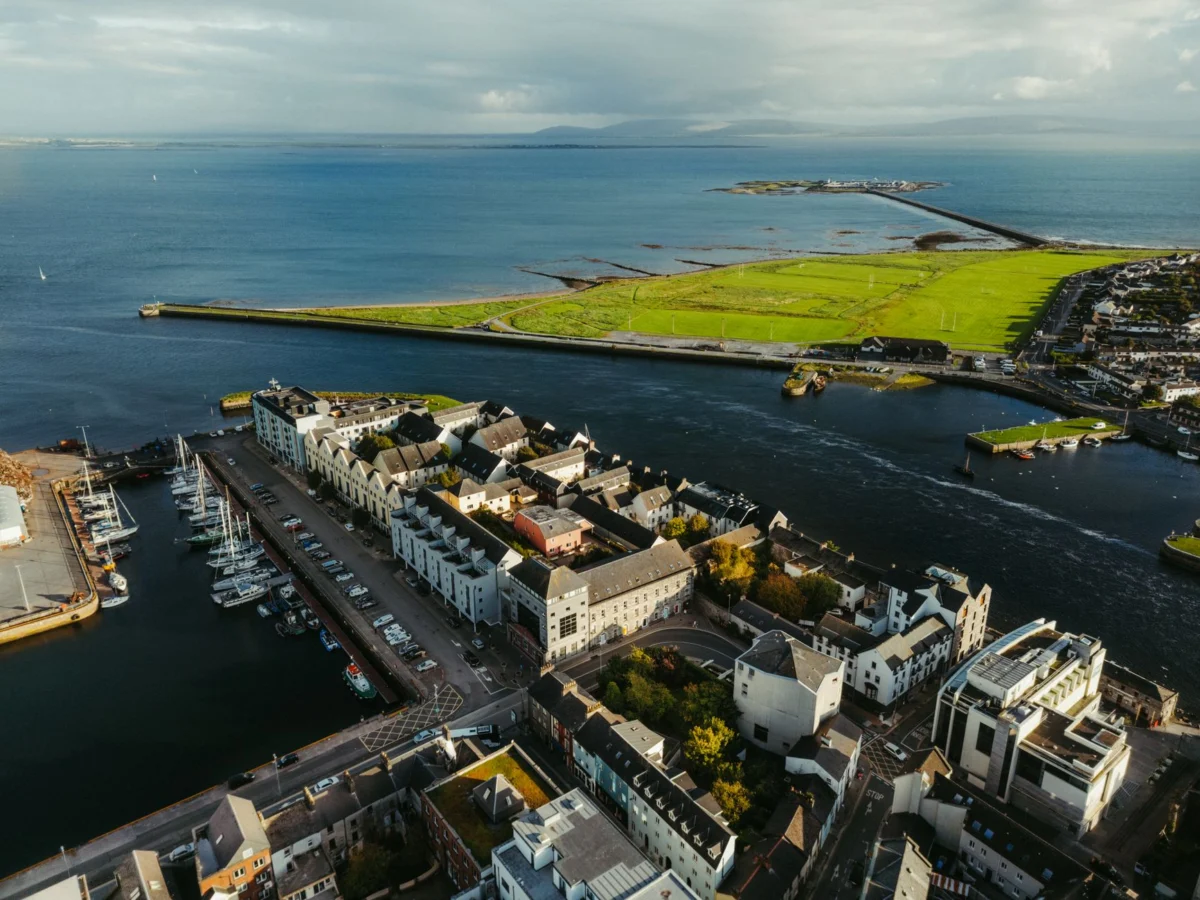 A scenic view of Galway's Claddagh skyline perfect for couples