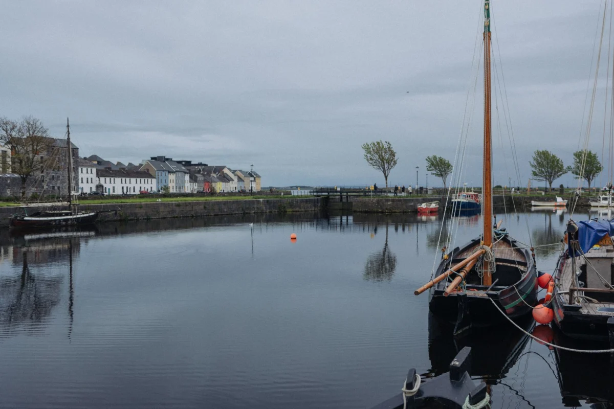 Beautiful sunset over the Claddagh area in Galway