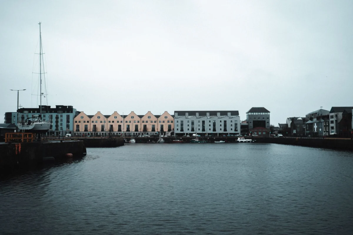Galway's illuminated riverfront perfect for couples exploring nightlife