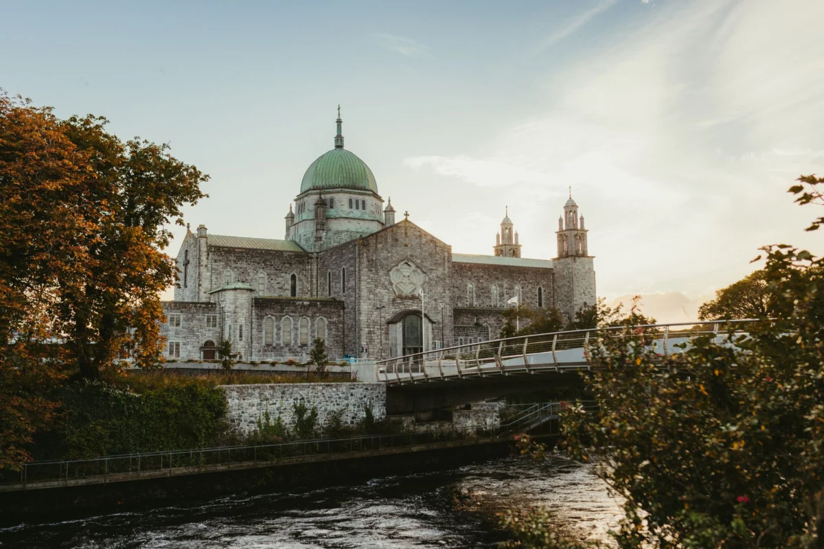 A picturesque view of Galway's iconic skyline at dusk