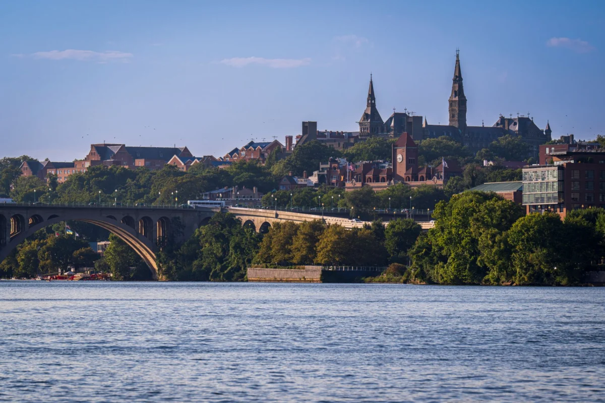 Scenic view of Georgetown's iconic waterfront skyline