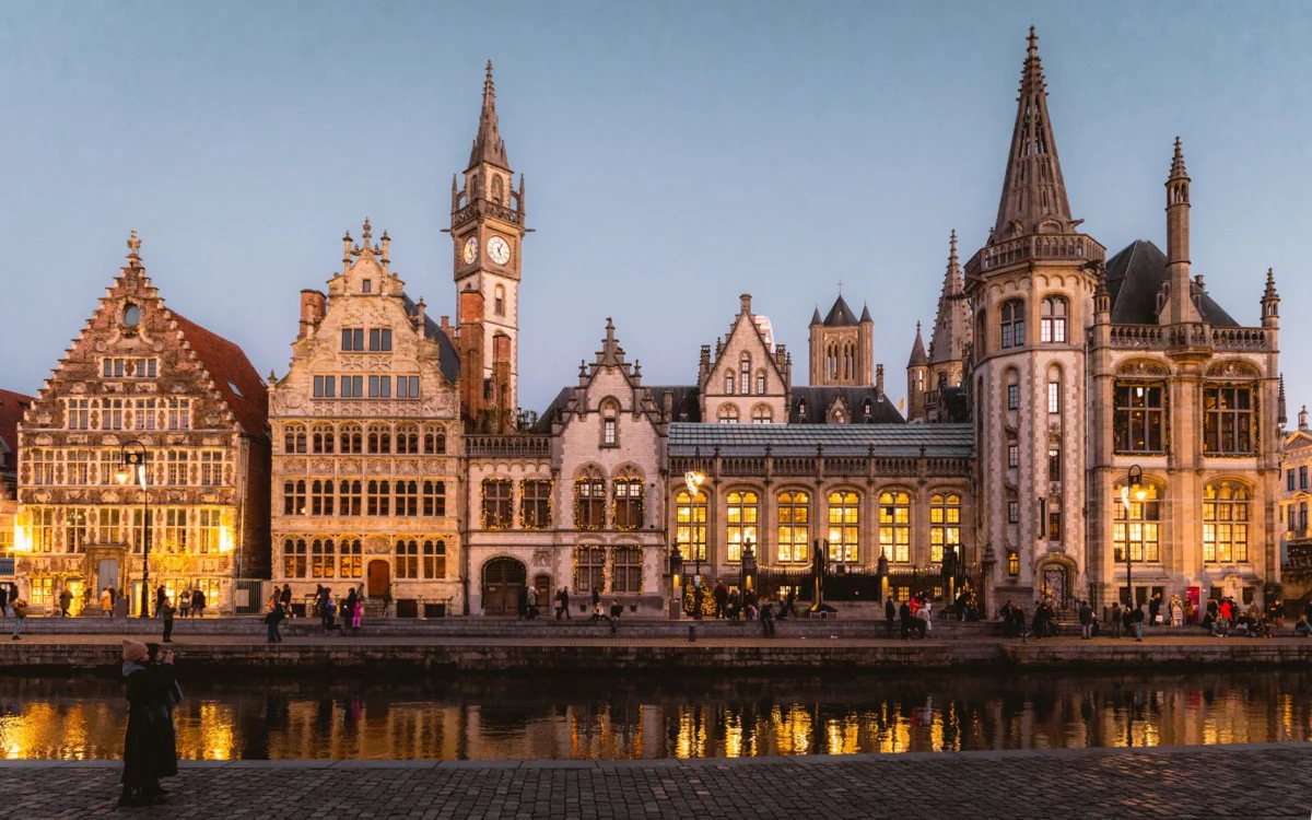 Scenic view of Ghent's skyline for a romantic getaway