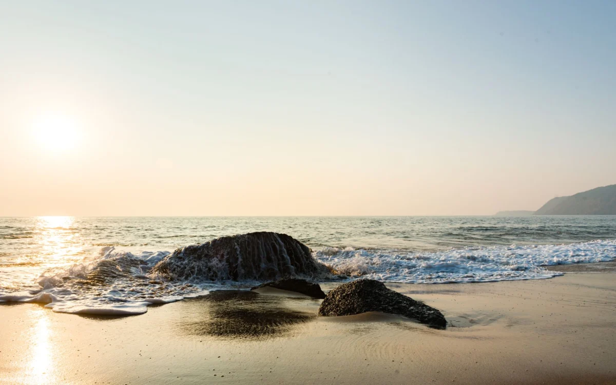 Scenic sunset view at a beach in Goa