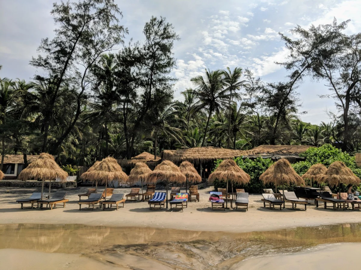 Couple enjoying a romantic beach resort in Goa