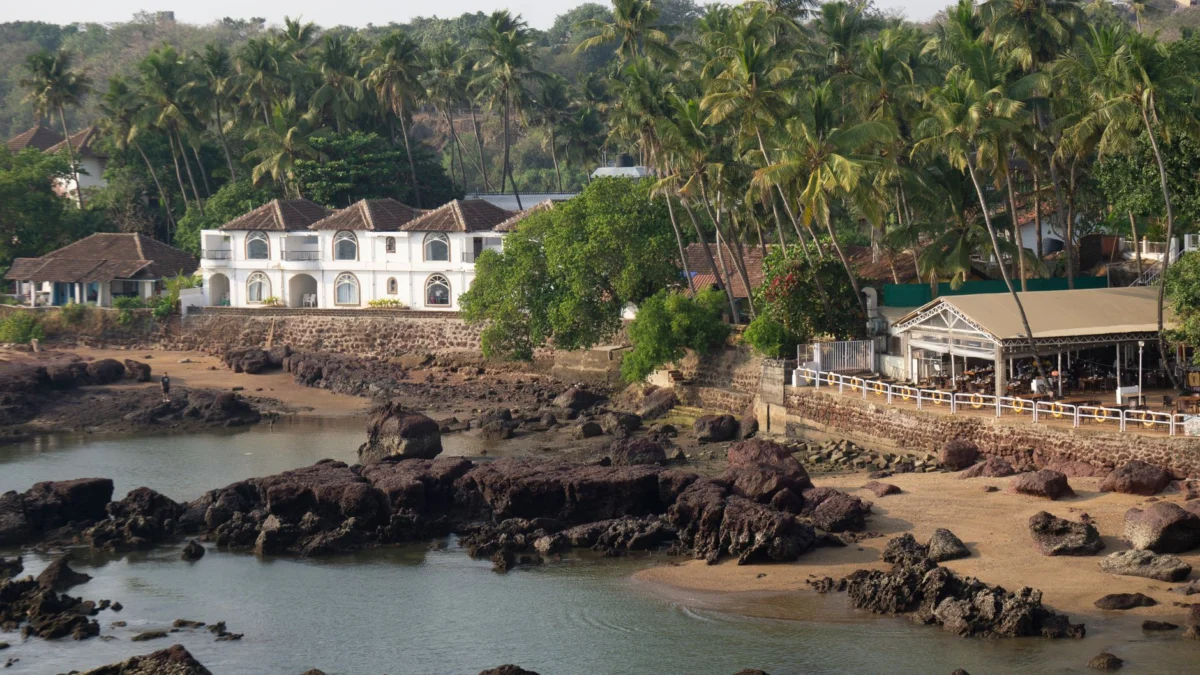 A romantic hotel room setting in Goa