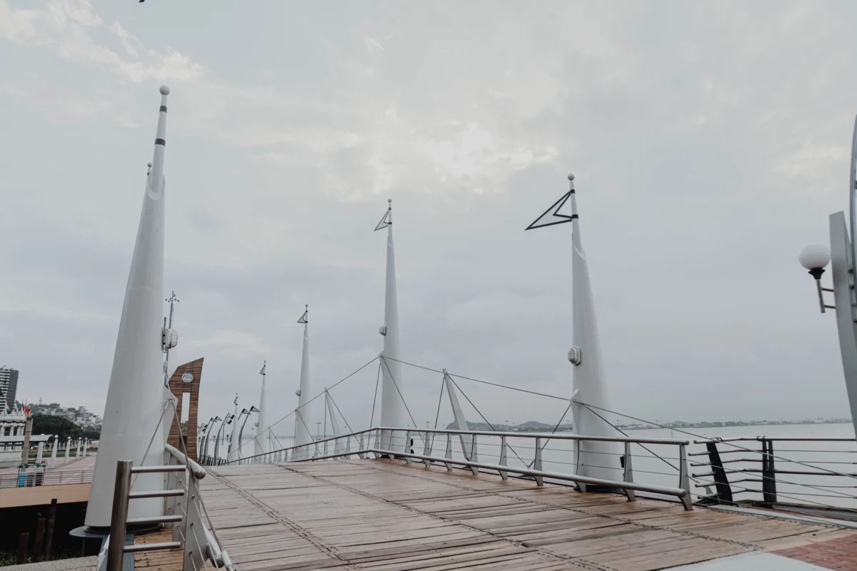 Romantic view of Guayaquil from a riverside promenade