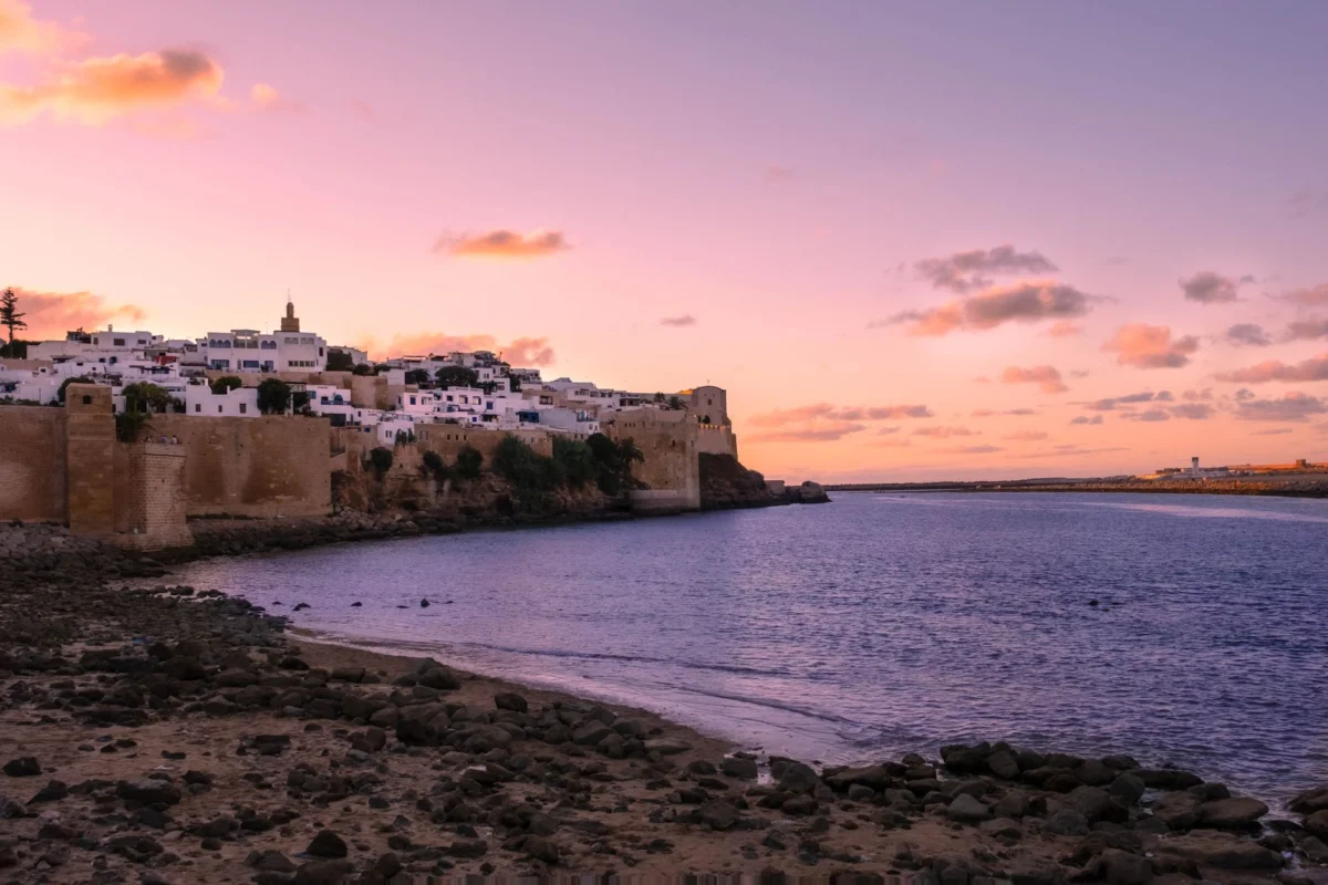 Enchanting sunset over Hammamet medina showcasing city charm