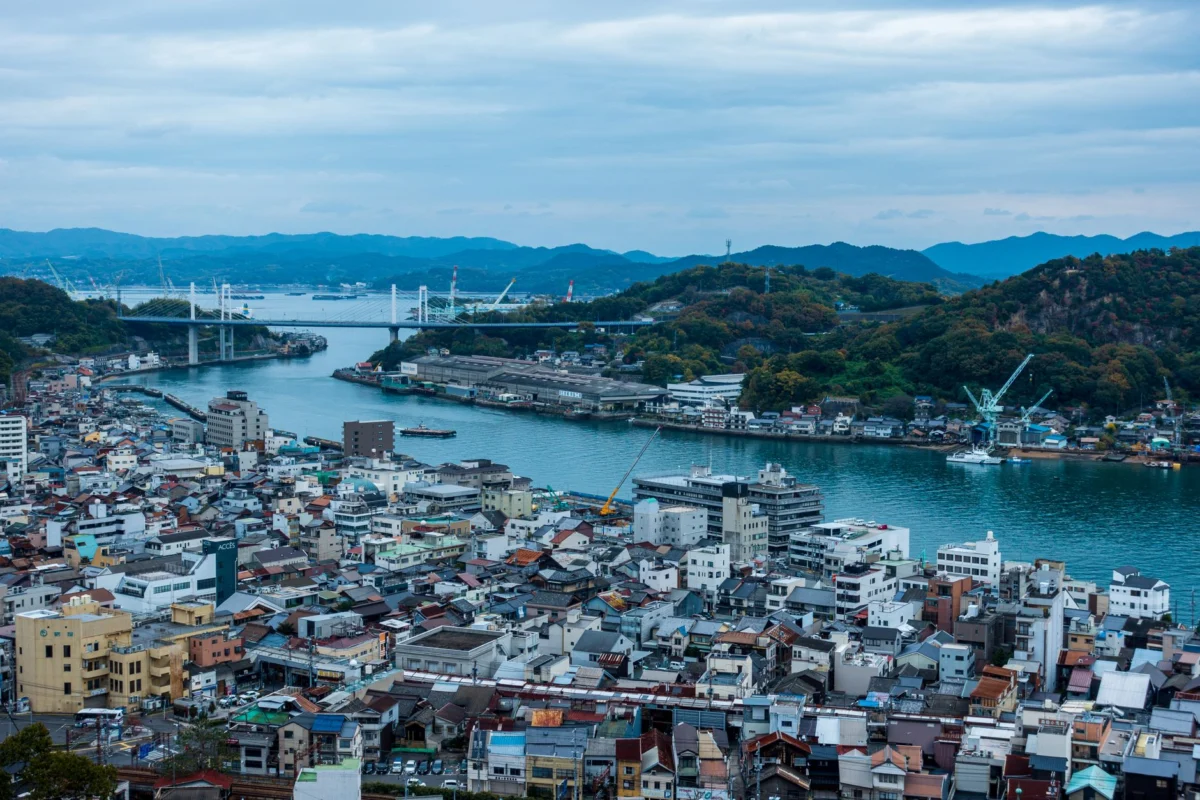 Skyline view of Hiroshima at night showcasing romantic spots