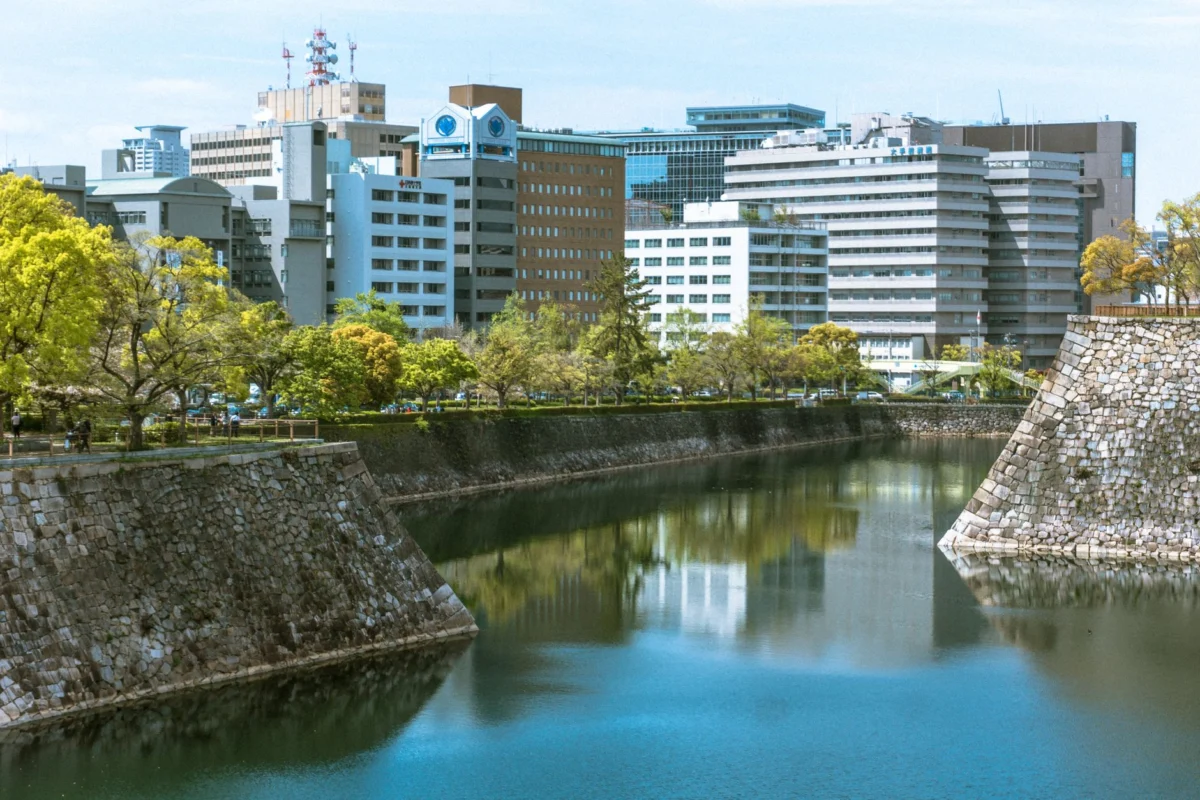Scenic view of Hiroshima city at sunset
