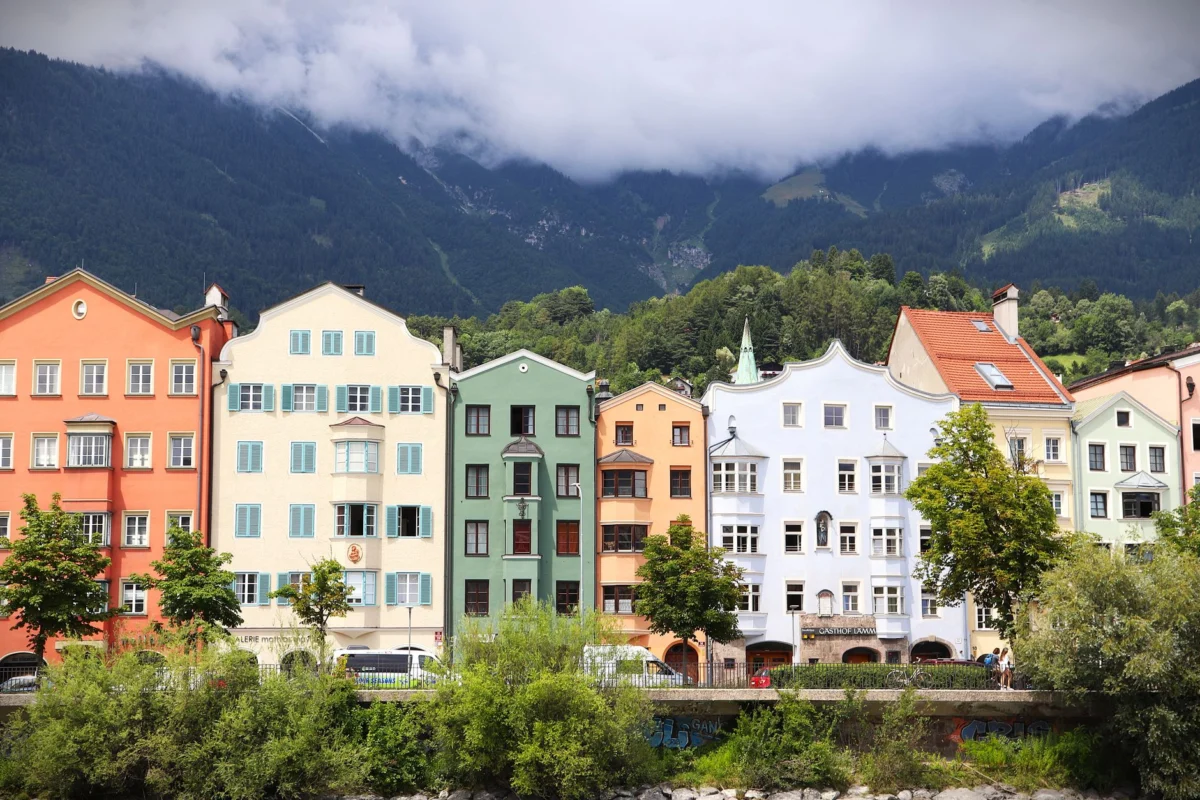 Panoramic view of Innsbruck nestled in the Alps