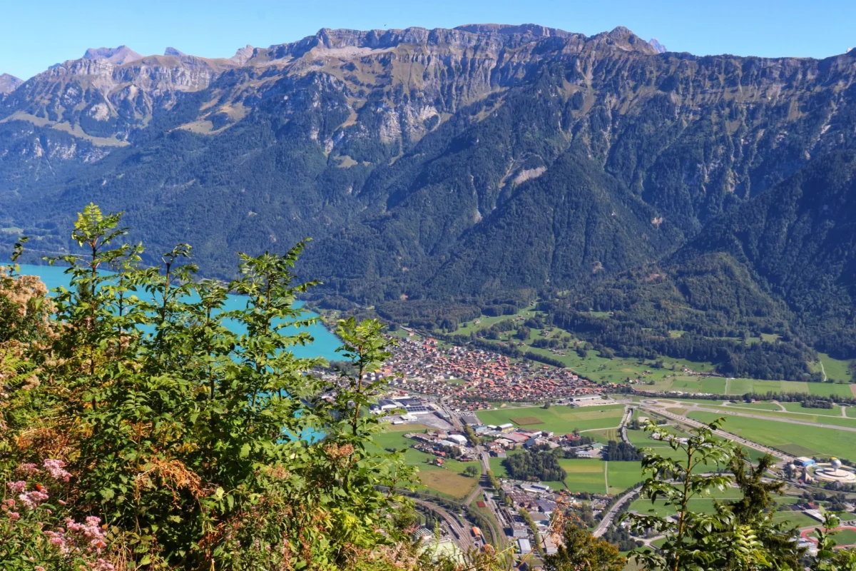 Scenic view of Interlaken with the Swiss Alps backdrop