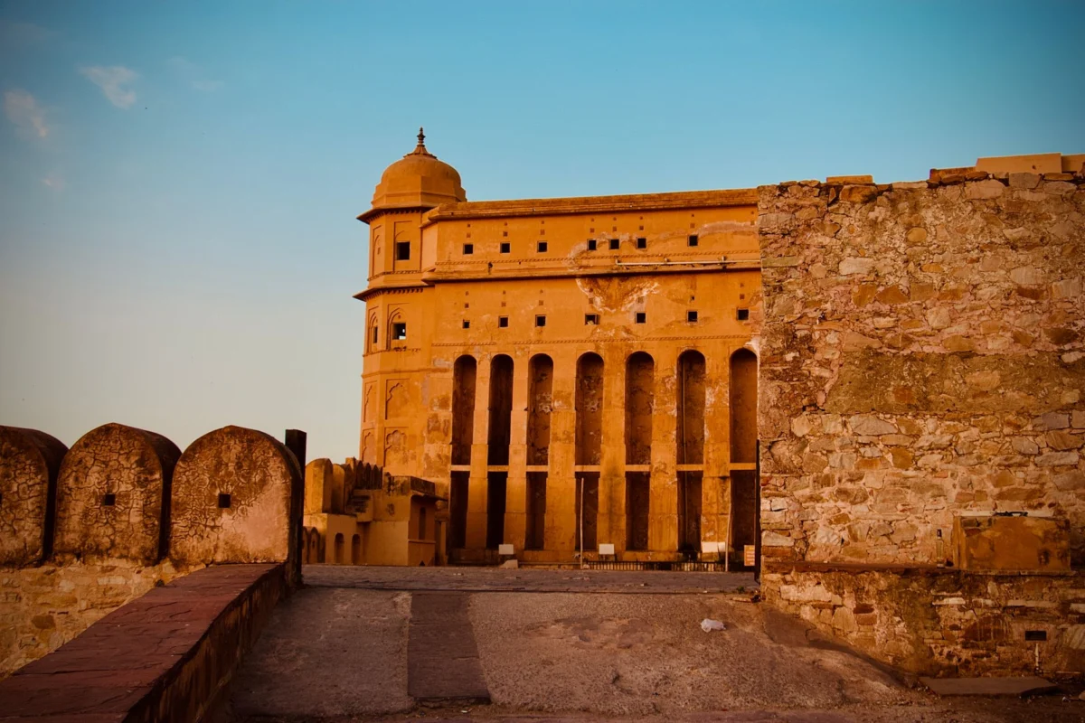 Amber Fort at sunset in Jaipur, showcasing its scenic beauty