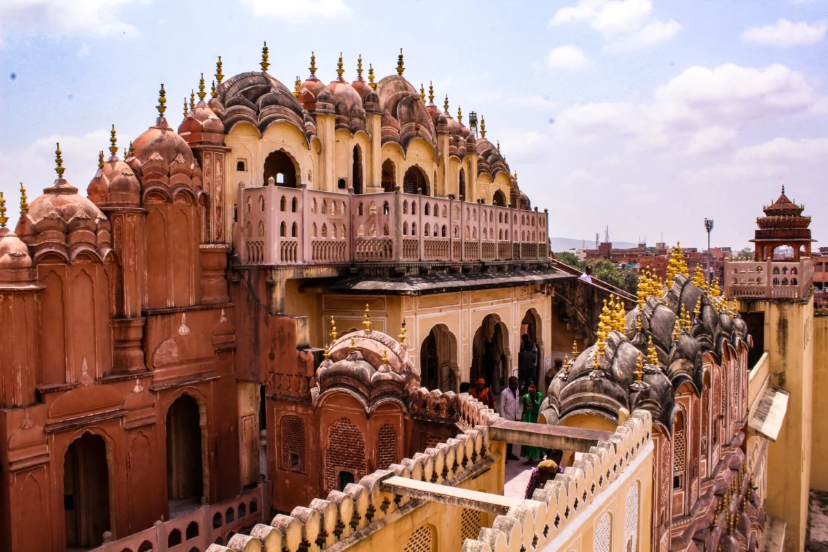 Hawa Mahal in Jaipur at sunset, iconic landmark view