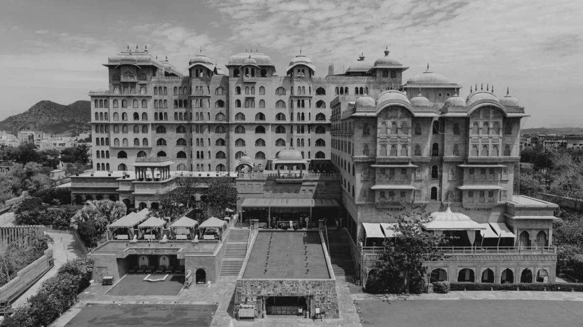 Romantic view of a luxury hotel in Jaipur