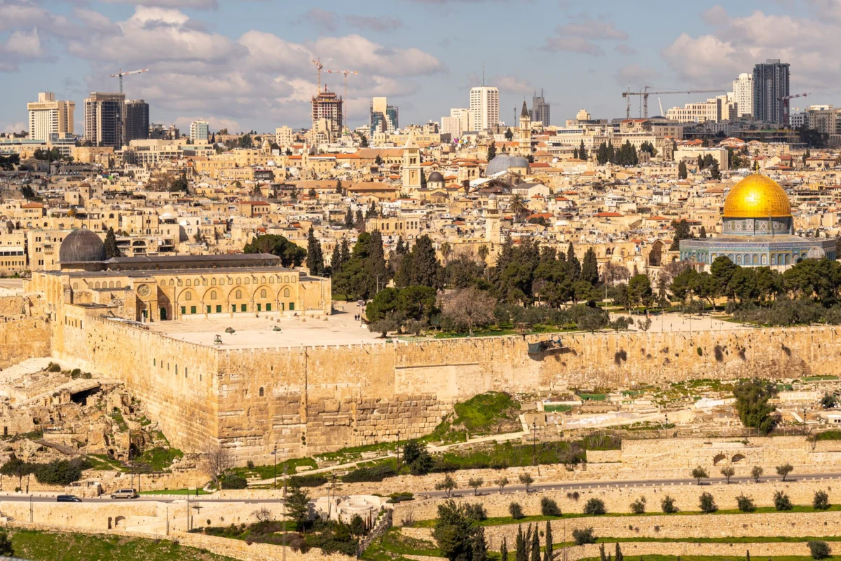 Scenic view of Jerusalem's iconic old city skyline