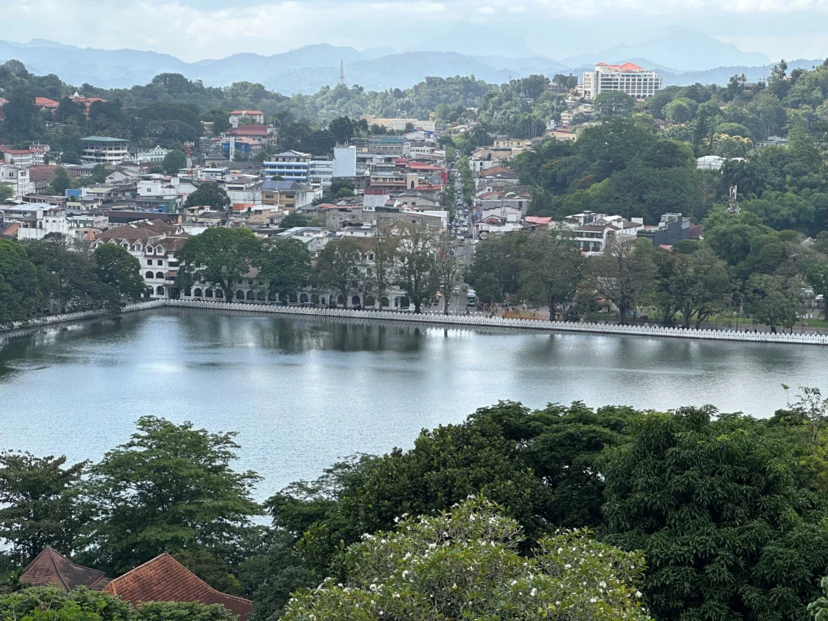 Panoramic view of Kandy's lush landscape and cityscape