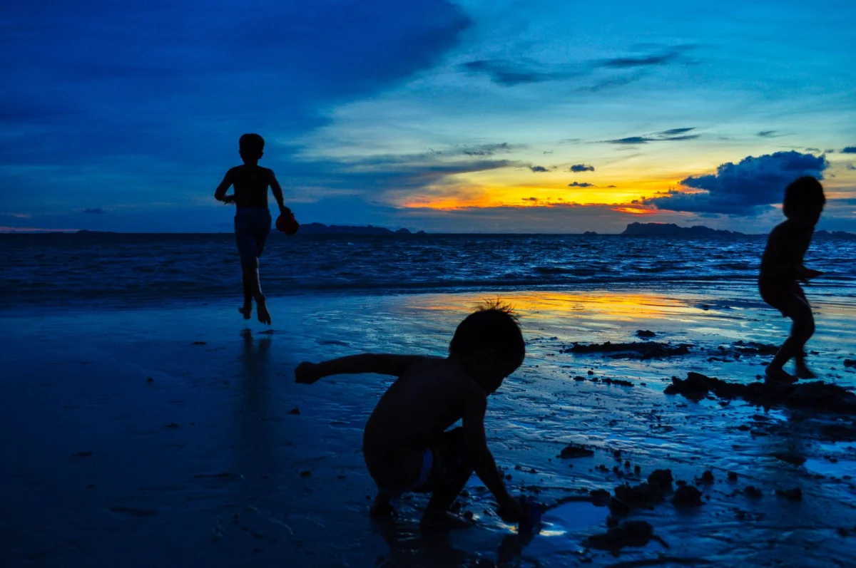 Beautiful sunset view over a beach in Koh Samui