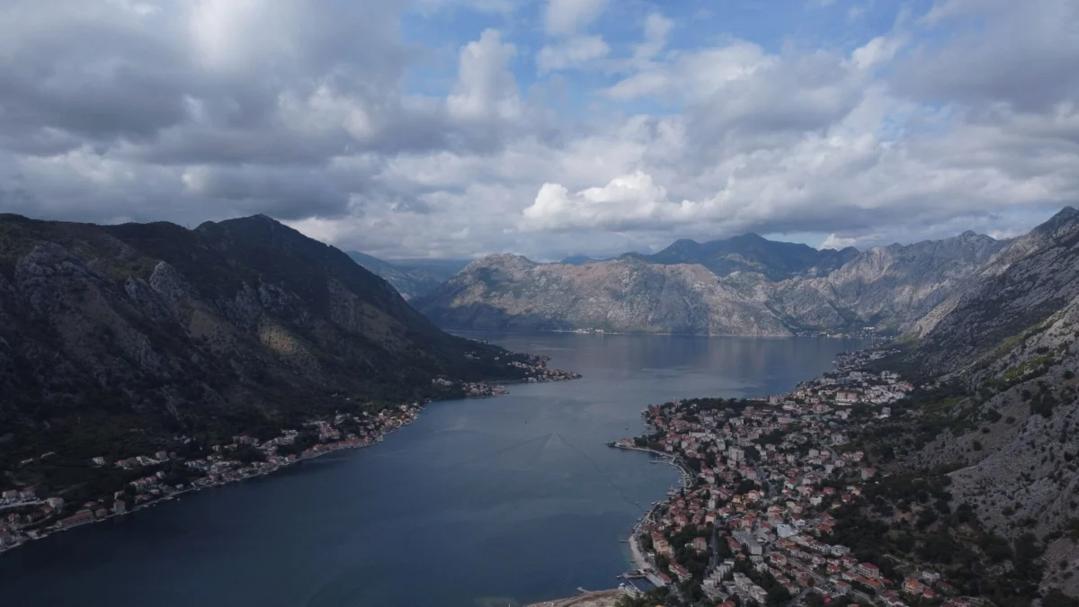 Scenic view of Kotor Bay with mountains