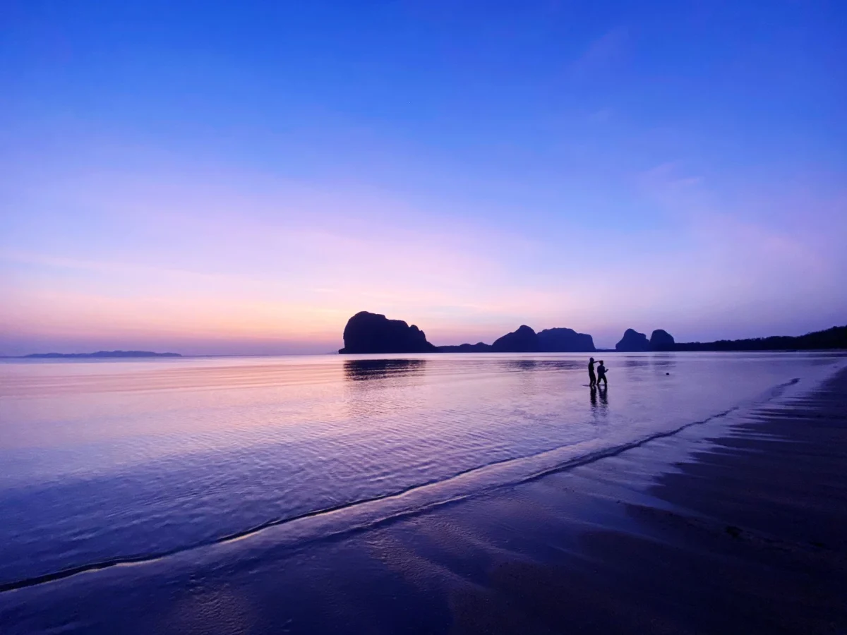Romantic sunset view over Krabi's coastline