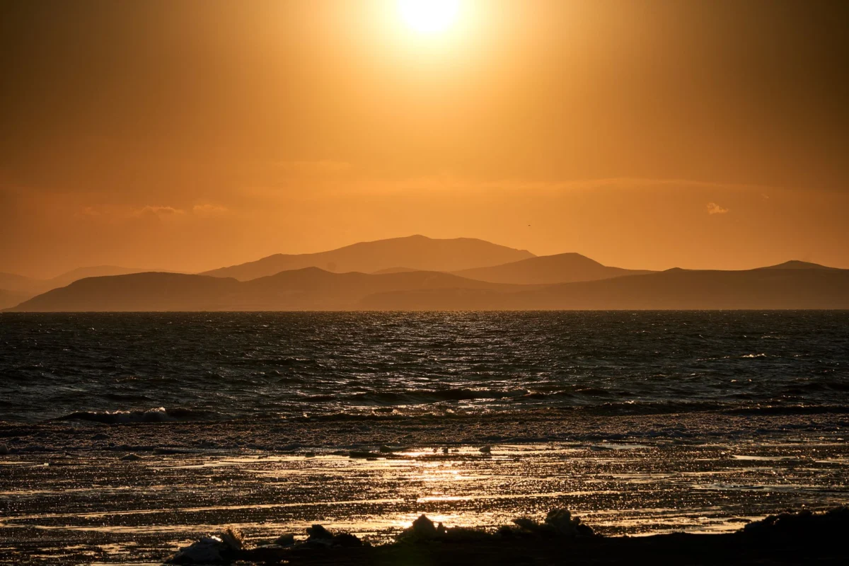 Peaceful view of Lake Assal with clear water and surrounding desert