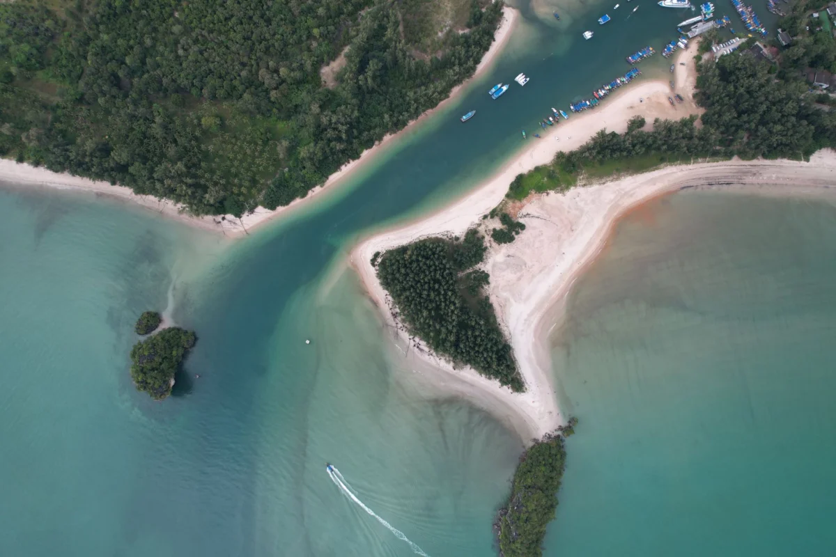 A stunning aerial view of Langkawi's vibrant landscape