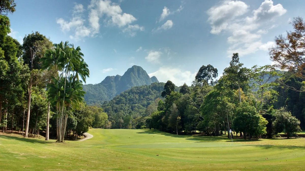 A picturesque view of Langkawi's lush landscape and serene waters