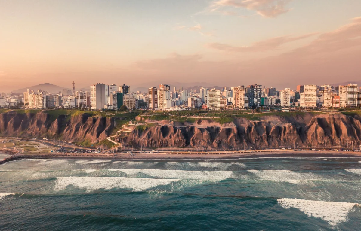 Lima skyline with historical and modern buildings