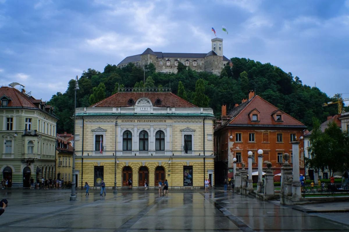 Scenic view of Ljubljana with its iconic castle