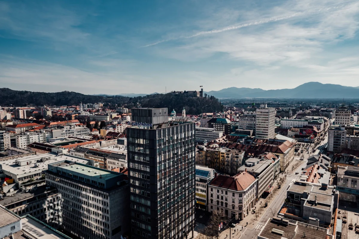 Stunning view of Ljubljana with the castle showcasing luxury