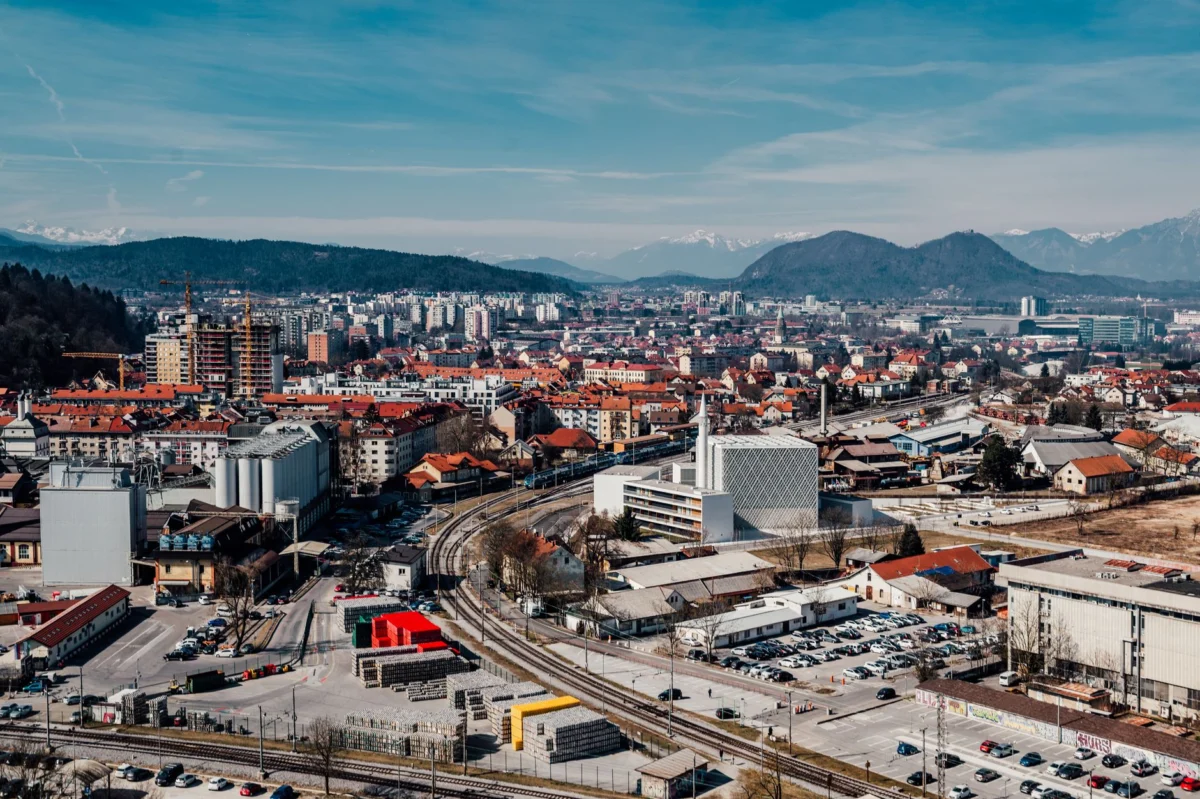 Scenic view of Ljubljana's old town with historical architecture