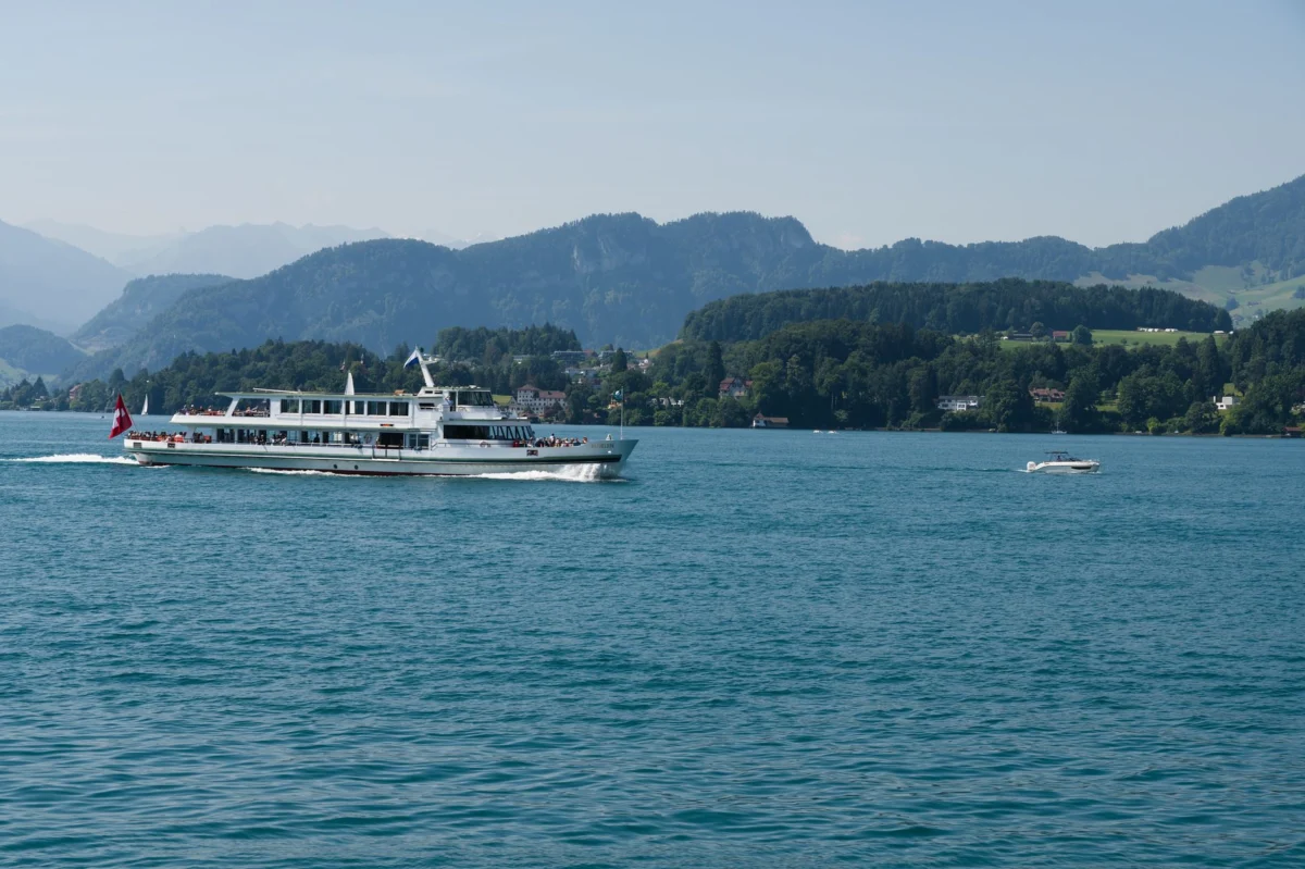 Lucerne skyline with mountains and lake view