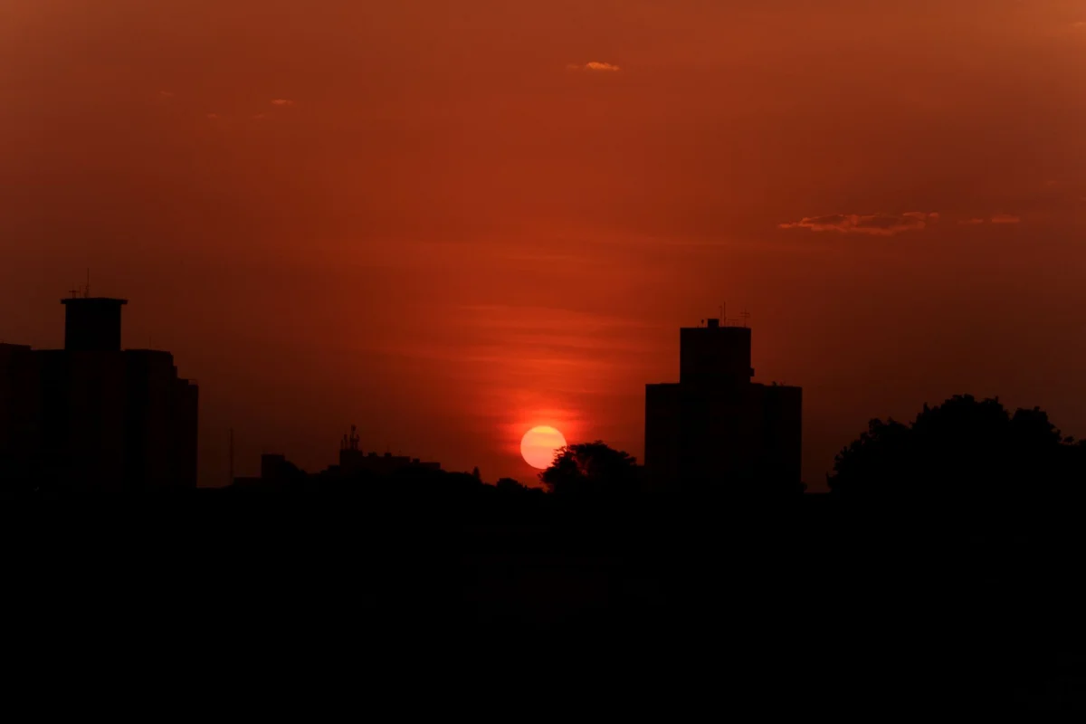 Romantic view of Lusaka skyline at sunset
