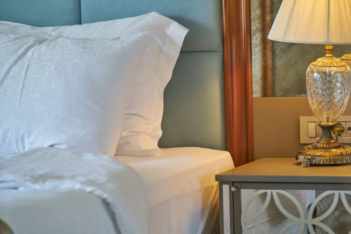 Elegant luxury hotel room in Nara with plush furnishings