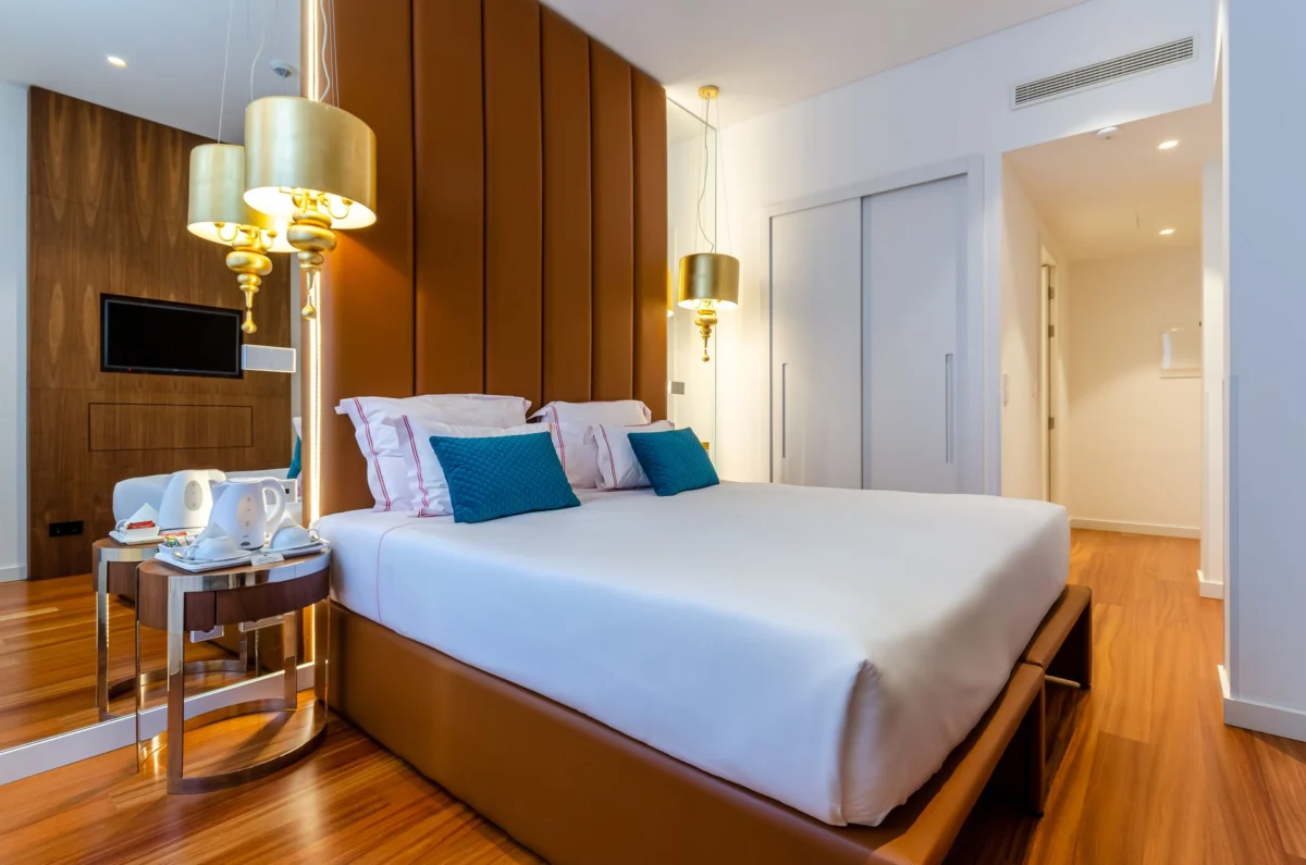 Elegant luxury hotel suite in Malaga with city view