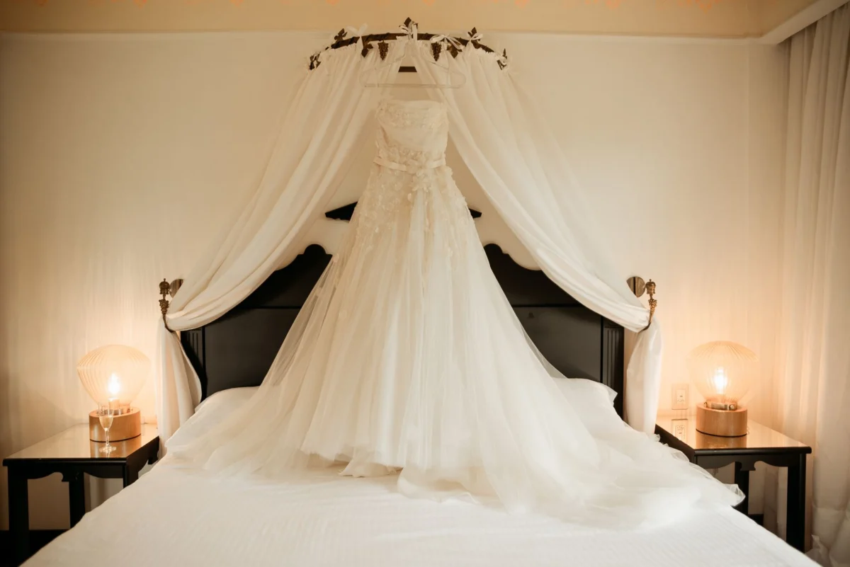 Romantic luxury bedroom suite overlooking scenic Kotor