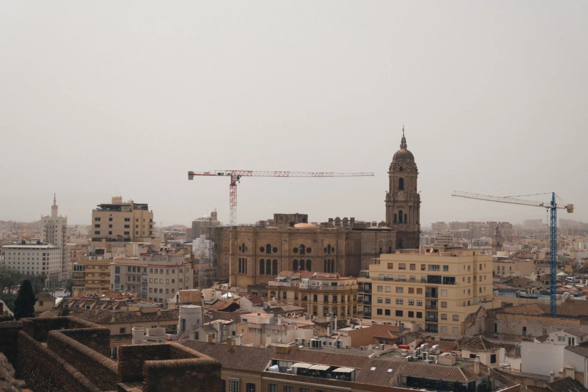 A stunning view of Malaga's skyline showcasing key landmarks
