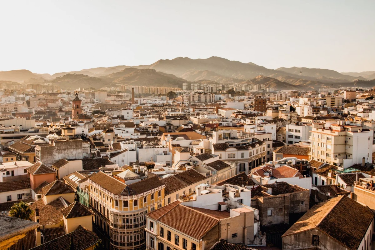 Scenic view of Malaga at sunset, highlighting romantic viewpoints