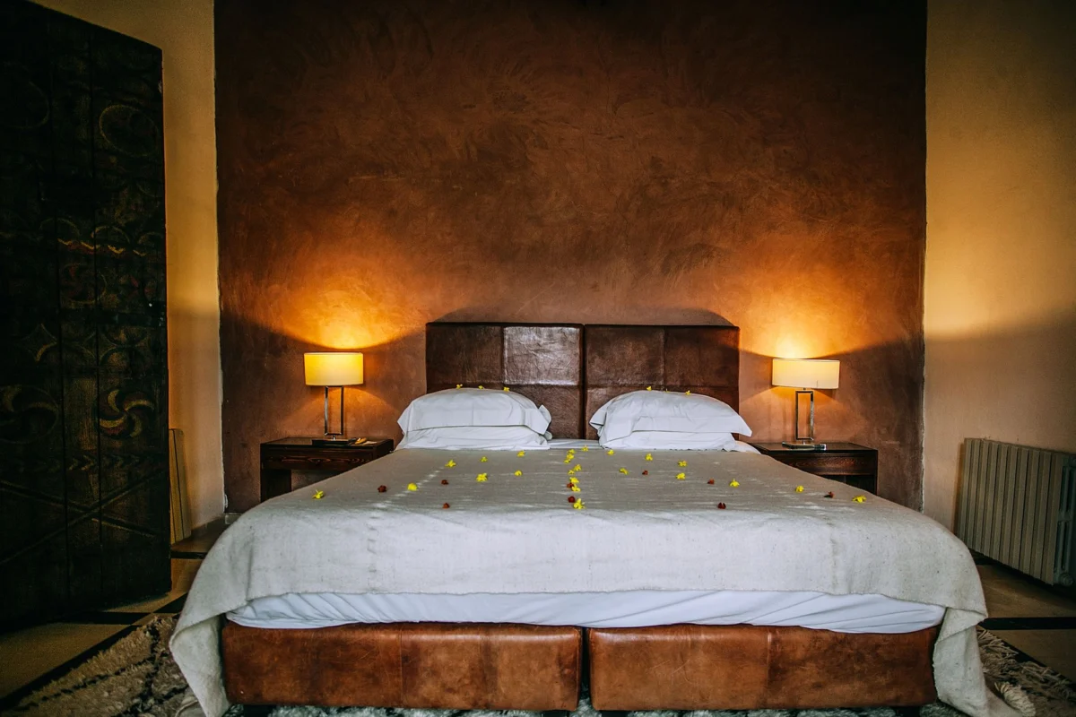 Romantic hotel room setting in Malealea for couples