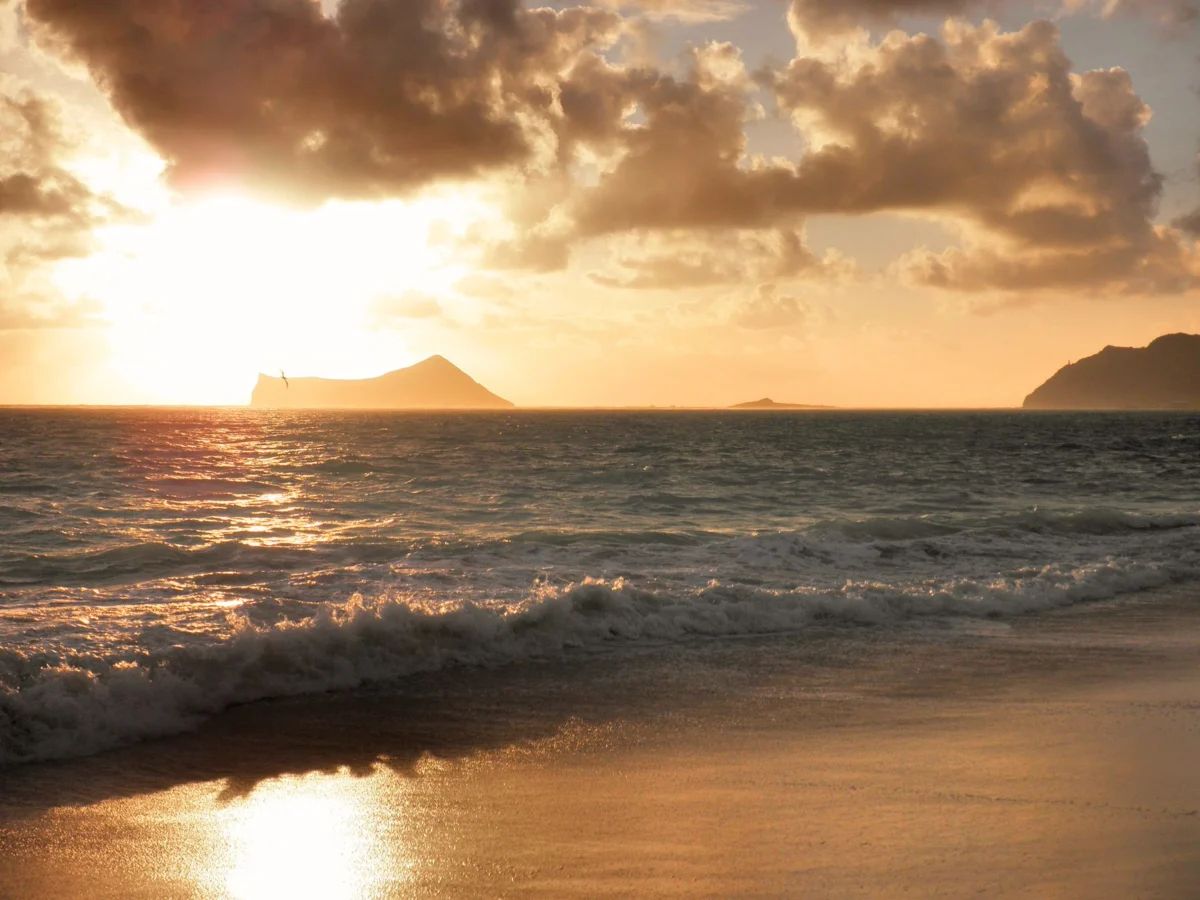 Picturesque sunset on a beach at Margarita Island