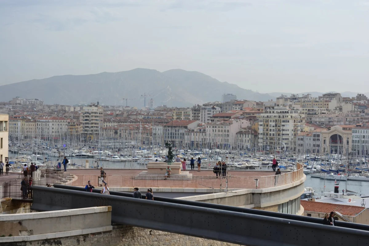 View of Marseille skyline showcasing historical landmarks