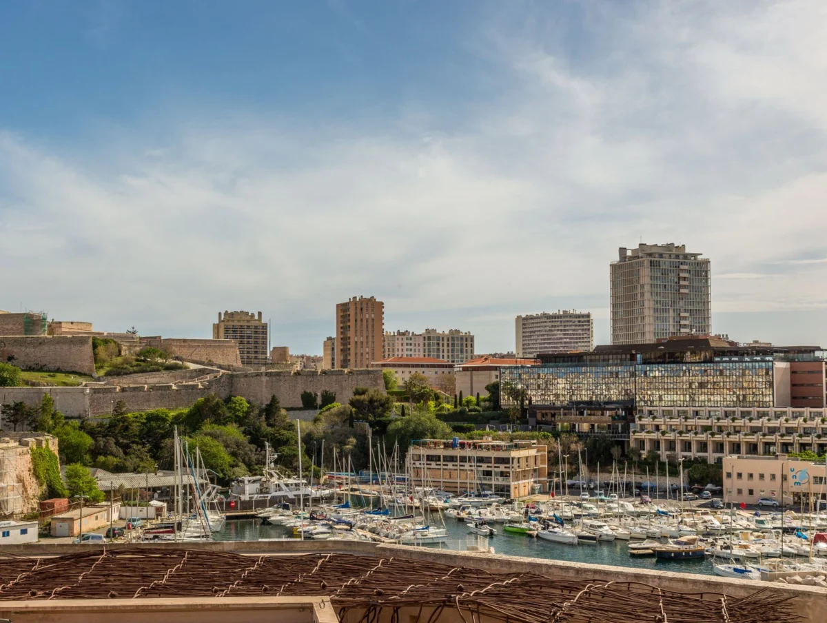 View of Marseille's iconic waterfront, featuring the city skyline